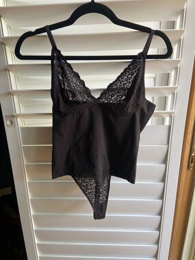 sofia by sofia vergara Black Lace-Trim Bodysuit